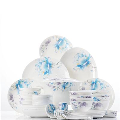 大美女透男的鸡鸡48头聆听花开骨瓷礼品餐具套装